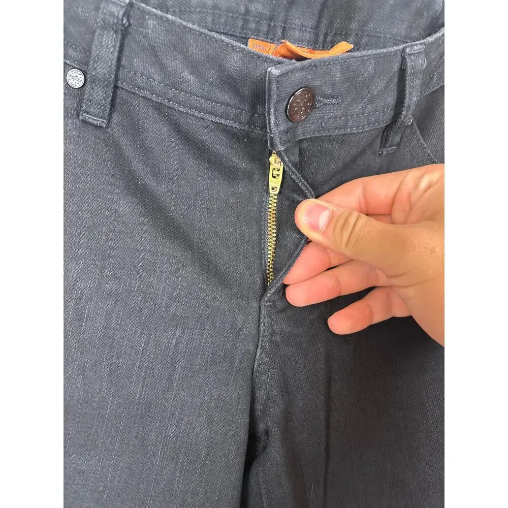 Tory Burch womens 30 Black Logo Pocket Super Skinny Denim Jeans Designer